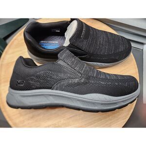 Skechers Cohagen Knit Walk Men’s Shoes – Size 12 X-Wide, Black, Memory Foam
